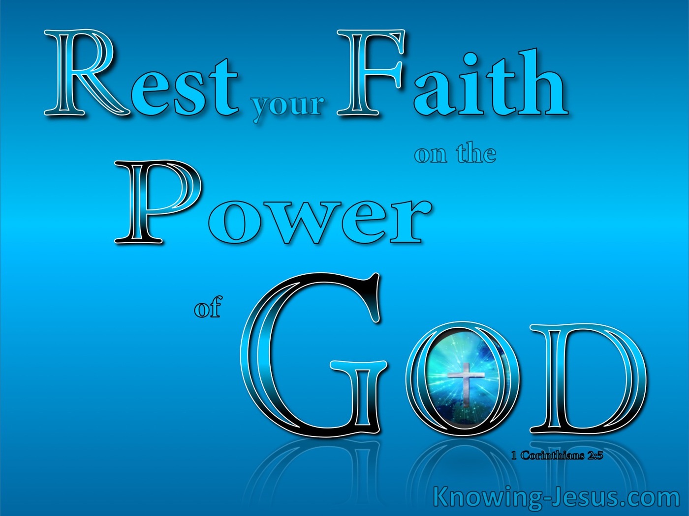 1 Corinthians 2:5 Faith In The Powe Of God (aqua)